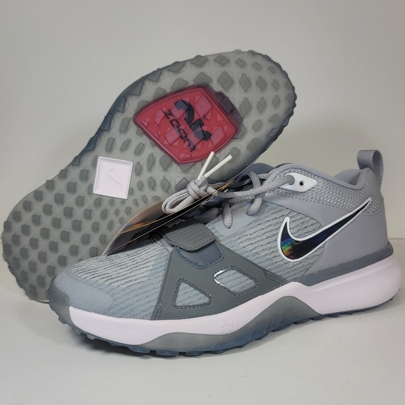Mens Size 8.5 Nike Air Zoom Diamond Elite Turf Gray Baseball Shoes DZ0503… - Picture 1 of 10